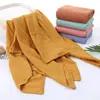 Filtar Solid Color Summer Thin Born Filt Cotton Material Bekvämt mjukt och hudvänlig babybadhandduk
