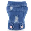 Dog Apparel Psy and Cats Jean et vest paw print Pet Puppy Płaszcz Sprężyna/jesienna odzież 6