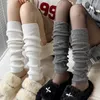 Women Socks 1/2pairs Soft Knitted Leg Warmer Girls Y2k Lolita Boot Cuffs Stocking Winter Casual Crochet Foot Cover Long Leggings