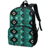 Sacs d'école FORUDESIGNS Sacs d'école culturels du sud-ouest Mode Étudiant Turquoise Designs Sacs à dos Multi Pocket Dual Zipper Book