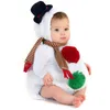 Rompers spädbarn baby pojkar flickor passar långärmad jul cosplay kostym snögubbe fleece hoodie romper jumpsuit och halsduk set 231129