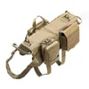 Colliers de chien Laisses Harnais militaire Selle avec sac de poche Gilet de formation pour animaux de compagnie Collier souple Accessoires réglables pour petit Medid232r