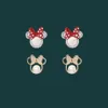 Ohrstecker Bogen Niedliche Ohrringe Ganze Perle Maus Kristalle Cartoon Schmuck Für Frauen 2021 Trend Anime Charme Hochzeit Accessories3057