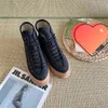 Design Luxury High Top Couple Canvas Casual Shoes Waterproof Biscuit Genuine Leather Couple Shoes Size 35-44