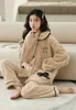 Kvinnor Sleepwear Pyjamas Womens Warm Robe Set Winter Cotton Plus Size Hushållen Plush Evening Dress Free Delivery 231128