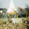 Düğün Kemeri Metal Geometrik Sahne Yapay Çiçek Raf Yolu Kurşun Romantik Çiçek Stand Fon Dekorasyon