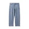 Jeans da uomo grigio blu nero larghi uomo moda retrò Harajuku dritto streetwear pantaloni in denim larghi hip-hop pantaloni da uomo