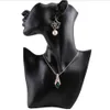 Black Resin Material Elegant Female Mannequin for Fashion Necklace Pendant Bust Jewelry Display Holder Jewelry Store Display 21111308N