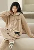 Kvinnor Sleepwear Pyjamas Womens Warm Robe Set Winter Cotton Plus Size Hushållen Plush Evening Dress Free Delivery 231128