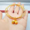 Authentisches Vietnam Sha Jin 24 Gold Sansheng III Armband Damen Drei Ring Glockenarmband als Geschenk für Frau und Freundin