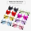 Sonnenbrille Punk Sonnenbrille Party Cosplay Halloween Dekoration Rock Horn Randlos Mode Teufel Ohr Herzform