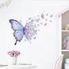 Wall Stickers Purple Butterfly for Bedroom Living Room Decoration Girls Decals Daughter Wallpaper PVC Murals 231128