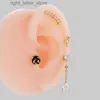 stud 1piece G23 Titanium Plug-in Push Pin Pin Studs for Women 16G Piercing Vintage Flower Pendant Zircon Cartilage أقراط YQ231128