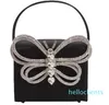 Sacola pequena quadrada borboleta incrustada diamante caixa de presente ombro único corpo cruz portátil feminino strass sacos