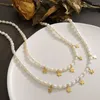 Hanger Kettingen Natuurlijke Zoetwaterparel Ketting Voor Vrouwen Elegante 5 Rvs Ster Kralen Ketting Meisjes Sieraden Gift