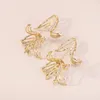 Tulip Earrings exaggerated ear studs European beauty light luxury hollowed out flowers retro temperament ear jewelry fashion jewelry