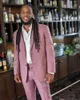 Ternos masculinos Blazers mais recente design empoeirado homem rosa fantasia homme ternão masculino smoking noivo casamento baile slim fit blazer 2 pcs jaqueta calça