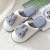 Gmpq – chaussures de maison pour femmes, pantoufles en coton avec lapin de dessin animé, semelle épaisse, chaleur intérieure, peluche pour Couple, nouvelle collection hiver 2023