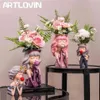 Artlovin bolha chiclete menina vaso de flores resina artificial planta vaso abstrato vaso de flores elegante decoração para casa desktop ornamento estatueta 2239e