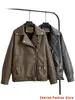 Womens Leather Faux PU Jacket Women Loose Sashes Casual Biker Jackets Outwear Female Tops BF Style Black Coat Beige Gray 231129