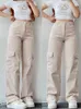 Women's Pants Capris Y2K Women Vintage Cargo Pants Streetwear Techwear Korean Harajuku Parachute Pants Beige Sweatpants Wide Leg Joggers Trousers L231129