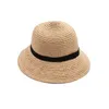 帽子帽子日本の子供の赤ちゃんシンプルで寛大な旅行サンシェードサンスクリーンラフィ麦わら帽子ハンドニットサンハット231129