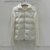 Women's Down Parkas Doudoune femme 2023 automne mode coréenne tricot panneau doudoune 90 blanc duvet rempli épais manteau Long traîneau haut L231129