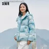 Damen Daunenparkas Semir Daunenjacke Damen H-Dyed All-Over Hooded Bread Coat Trendy Winter Sweet Cool Oversize Jacke L231129