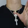 alta qualità gra hip hop croce pendente set designer moda pendente con catena 61cm bling zircone stile rap indossabile catena da tennis cuba catena per gli uomini regalo del partito