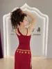 Stage Wear Belly Dance Suspender One-piece Skirt Practice Suit Oriental Long Plus Waist Chain Robe Training Clothes