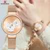 Kvinnors klockor Naviforce Rose Gold Women's Luxury Wrist Watch Quartz Steel Band Waterproof Original Clock Elegant Watch Famale Relogio Feminino 231128