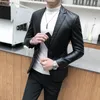 Mäns kostymer blazers varumärke kläder mode av hög kvalitet casual läderjacka manlig smal fit affärsdräkt coatman s5xl 231128