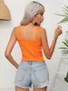 Canottiere da donna BornToGirl Y2K Sexy Camis Crop Top Donna Primavera Estate Streetwear Casual Canotta arancione tinta unita 2023