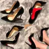 디자이너 브랜드 샌들 여성 하이힐 신발 빨간 반짝이는 바닥 클래식 펌프 8cm 10cm 12cm 슈퍼 힐 누드 블랙 특허 가죽 숙녀 고급 웨딩 신발 크기 35-44