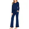 Women's Sleepwear Autumn And Winter Home Wear Comfortable Long Sleeve Color Matching Pajamas Lady Short Pant