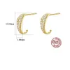 European Vintage Micro Set Zircon Snake S925 Silver Stud Earrings Fashion Women Plated 18k Gold Exquisite Earrings for Women's Wedding Party Valentine's Day Gift SPC