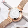 Kvinnors klockor Naviforce Rose Gold Women's Luxury Wrist Watch Quartz Steel Band Waterproof Original Clock Elegant Watch Famale Relogio Feminino 231128