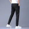 Pantaloni da uomo Primavera Estate 2023 Uomo Stretch Coreano Casual Slim Fit Elastico in vita Business Pantaloni classici Uomo Nero Grigio Verde chiaro