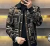 Jaquetas masculinas Designer Mens Jaqueta Outono Novo Mens Light Luxury Business High End Edição Coreana Casual Slim Fit Impresso Flip Collar Jacket com tendência de moda simples