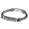 Bangle Vintage Silver Color Six Word Truth Armband Men's Aggressive Woven Banquet Jewelry Accessories Gift