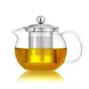 Odporne na ciepło szklane herbatę Zestaw kwiatowy Puer Kettle Coffee Teapot Dogodne z Infuser Office Home Teacup329m