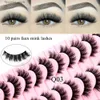 False Eyelashes Visofree 3/10 Pairs Faux Mink Lashes Make Up Eyelashes Thick False Cils Natural Eyelash Extension Hand Made Fake Eyelashes Q03 Q231129