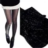 Women Socks Sexy Shinny Tights Silver Transparent Seamless Pantyhose Underwear 20D Black Thin Female Hosiery Lingerie