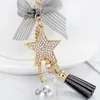 Keychains Creative Key Ring Handmade Pearl Five-pointed Star Bow Tassel Pendant Girl Bag Chain