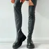 Bottes Style Punk Femmes Grande Taille 3543 Sexy Sur Le Genou Dames Chaussures D'hiver Plateforme Mi Talon Cuisse 231128