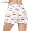 Femmes Sleep Lounge Nouveau Pyjama Short Sleep Bot Coton Teckel De Noël Avec Des Lettres De Chapeau De Père Noël Mignon Taille Élastique Lâche S-XXL pyjama B7N001 L231129