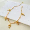 BohemianShell Dolphins Starfish Sea Creatures Anklets For Women 18k Gold Plating rostfritt stål Vattentäta ankletstrandsmycken