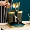 Organization Light Luxury Iron Art Kitchen Organizer Cutlery Storage Organizers Dish Drying Rack Knife Fork Spoon Tableware Drainer