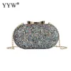 Sacs de soirée Pochette à paillettes Sac à main de fête Chaîne Bandoulière pour femmes 2021 Mode Mini Luxe Mariage Embrayages Fille Sac à main279q