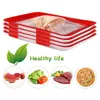 Organisatie 8pcs Food Tray Creative Food Preservation Tray Kitchen Food Storage Trade houden voedsel verse organisator herbruikbare serveerbakken